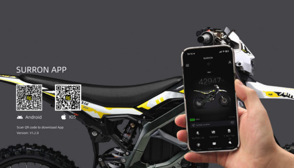 Phone showing the Sur-Ron app battery screen
